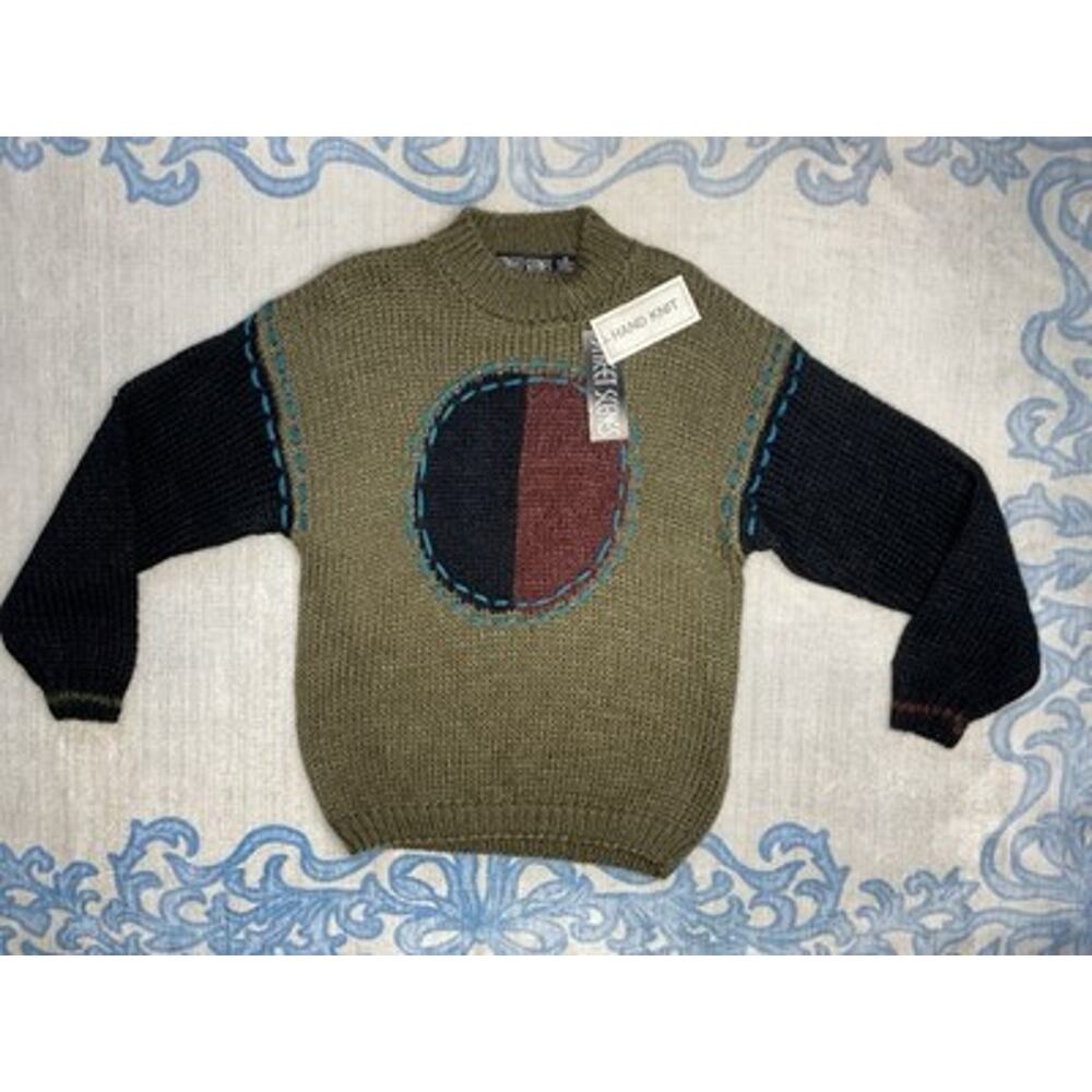 Street Scenes Mens Medium NEW Vintage 90s Grandpa Grunge Pullover Knit Sweater